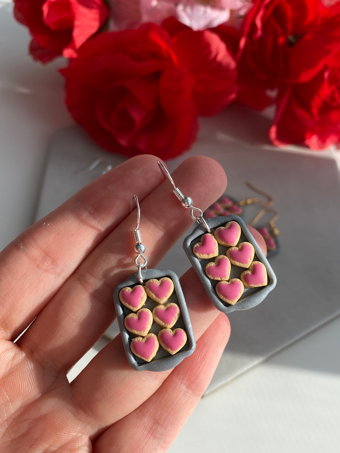 heart cookie sheet earrings