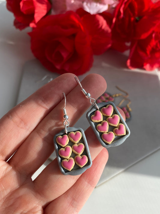 heart cookie sheet earrings