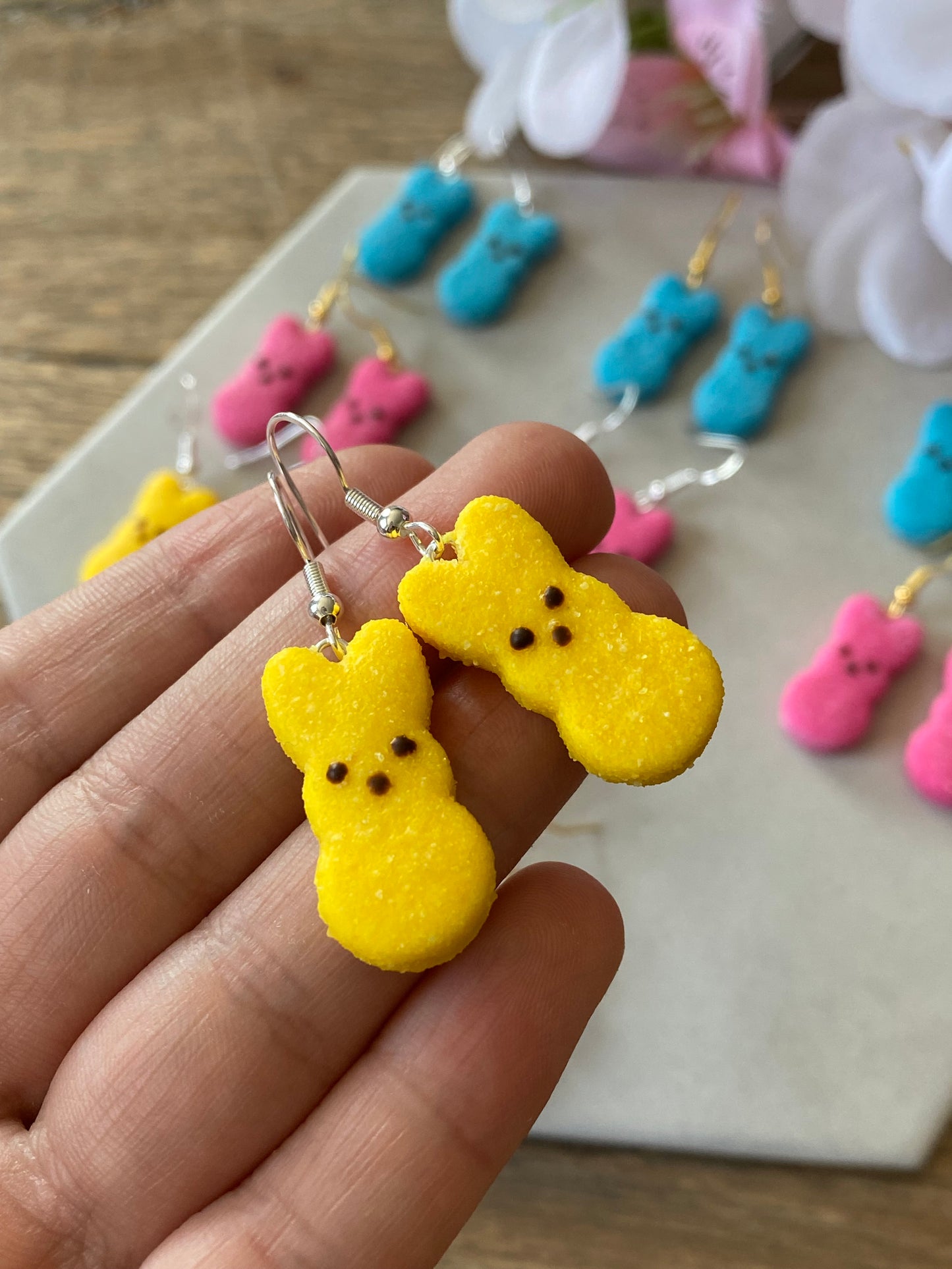 Bunny peeps earrings
