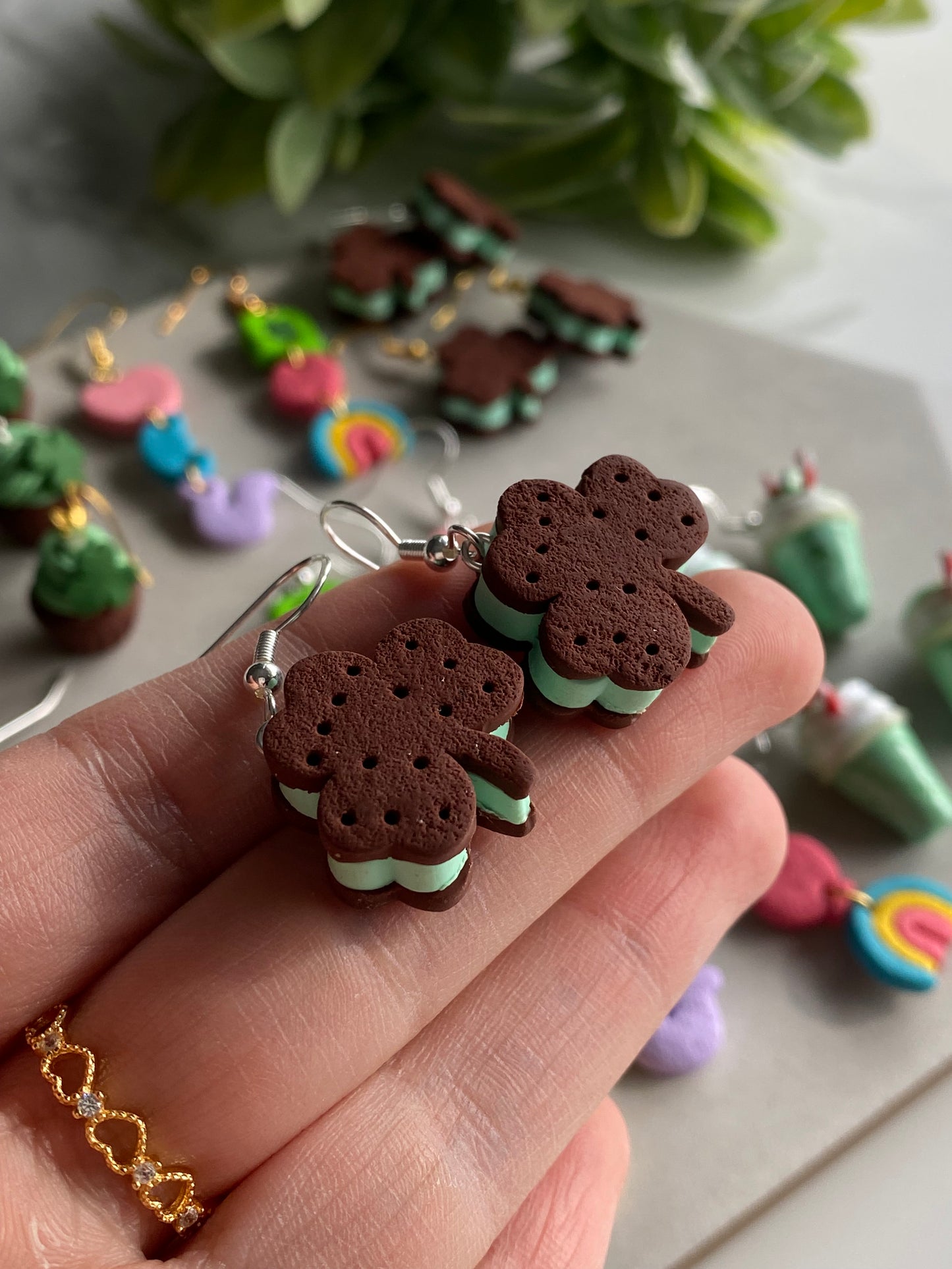 Shamrock mint ice cream sandwich