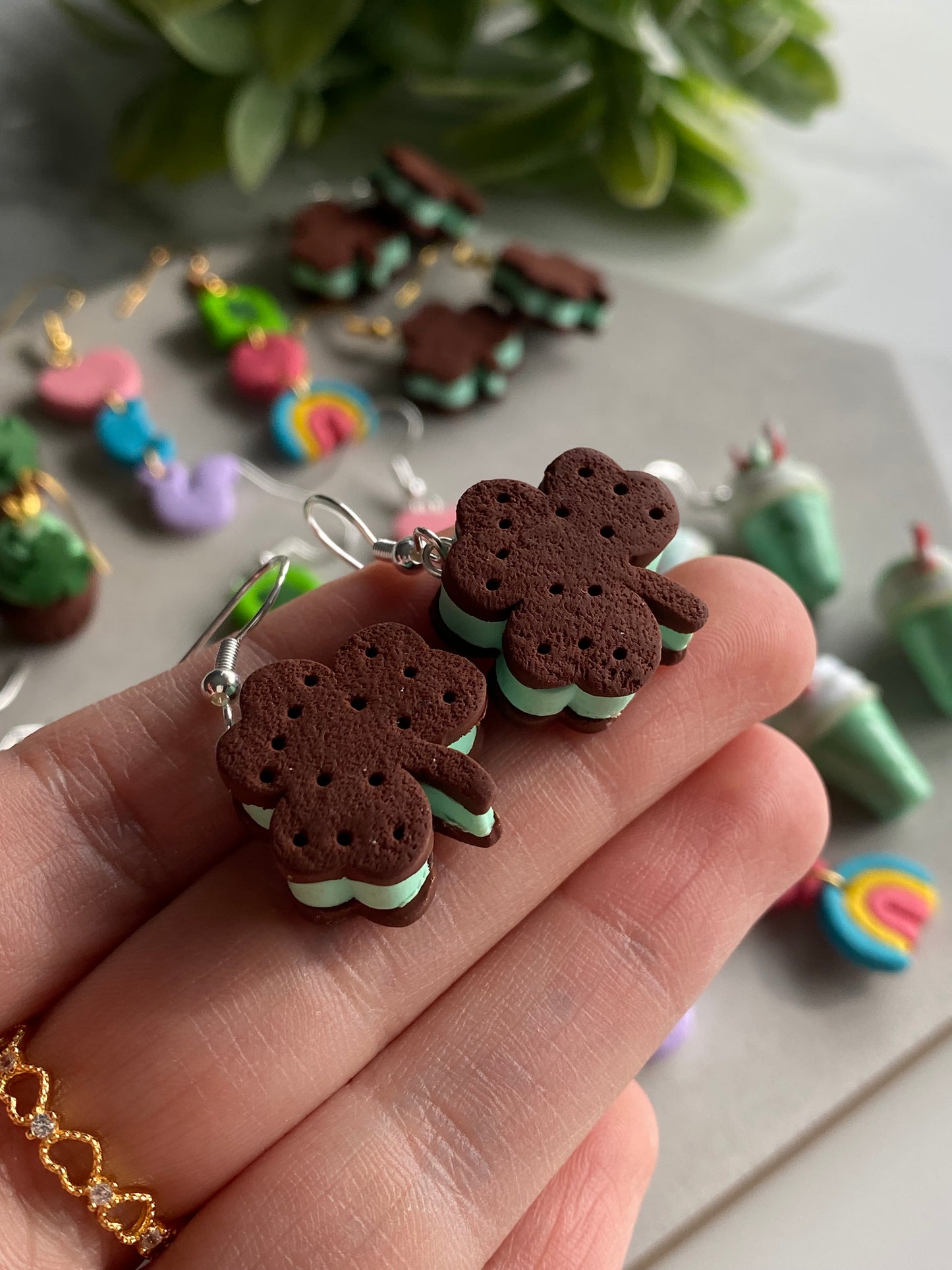 Shamrock mint ice cream sandwich