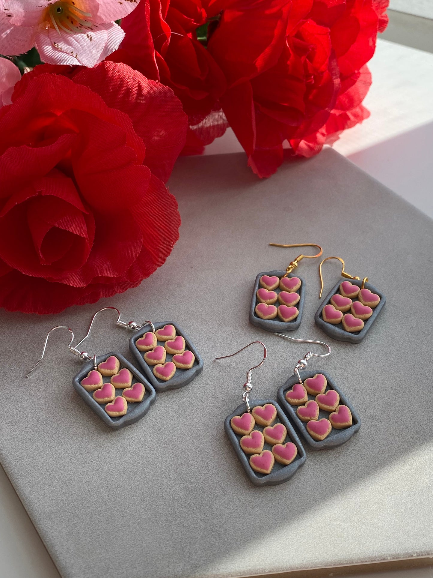 heart cookie sheet earrings