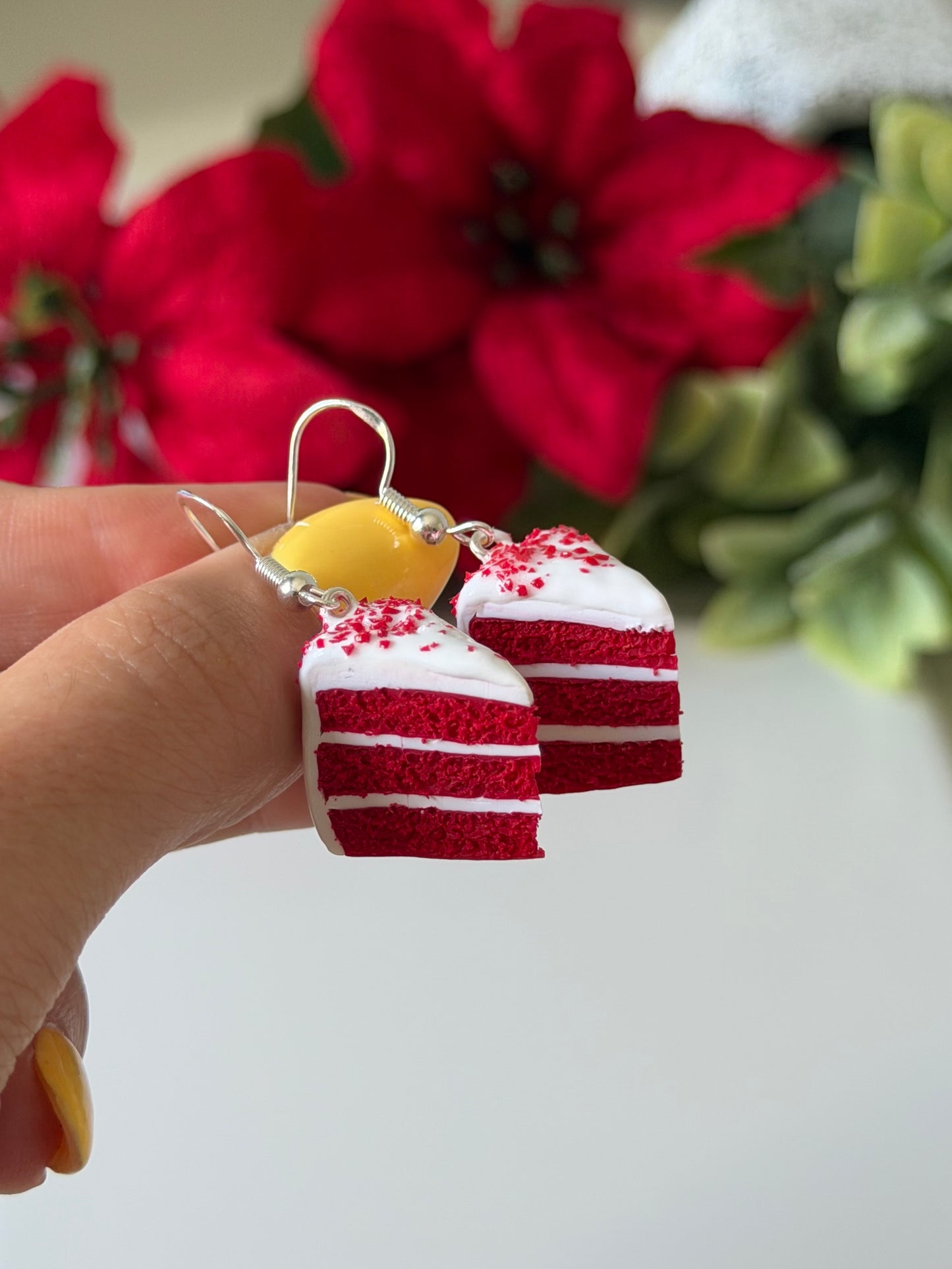 red velvet cake earrings