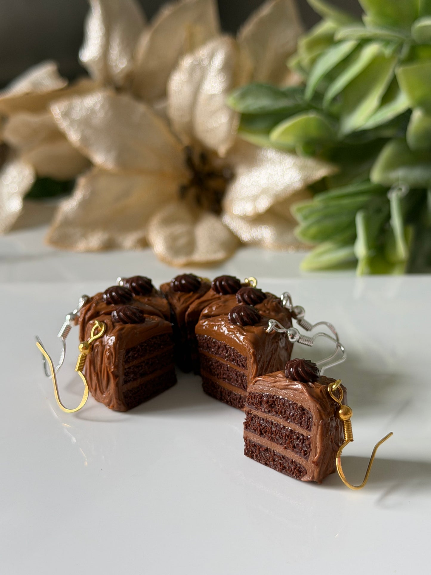 chocolate cake earrings