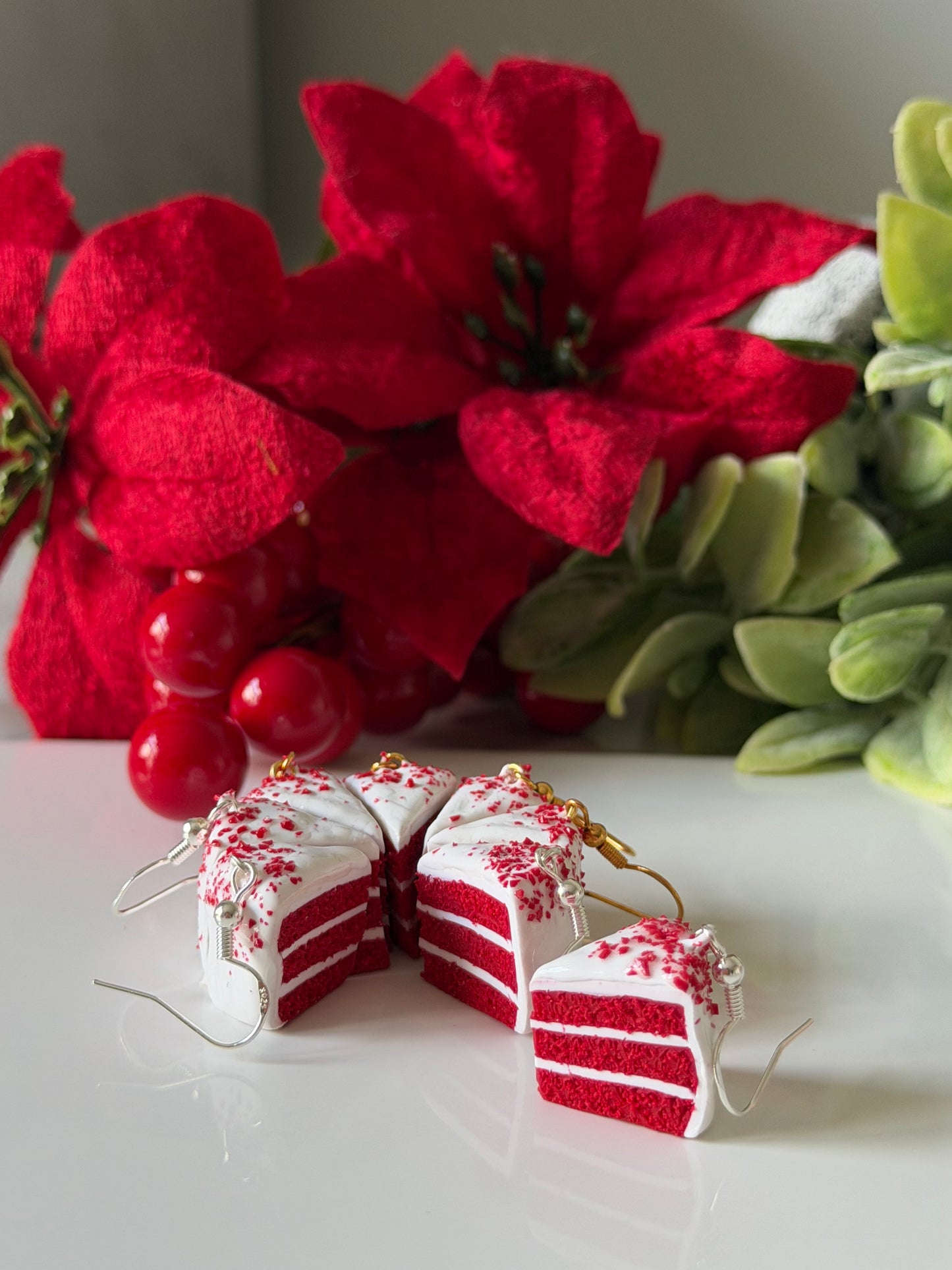 red velvet cake earrings