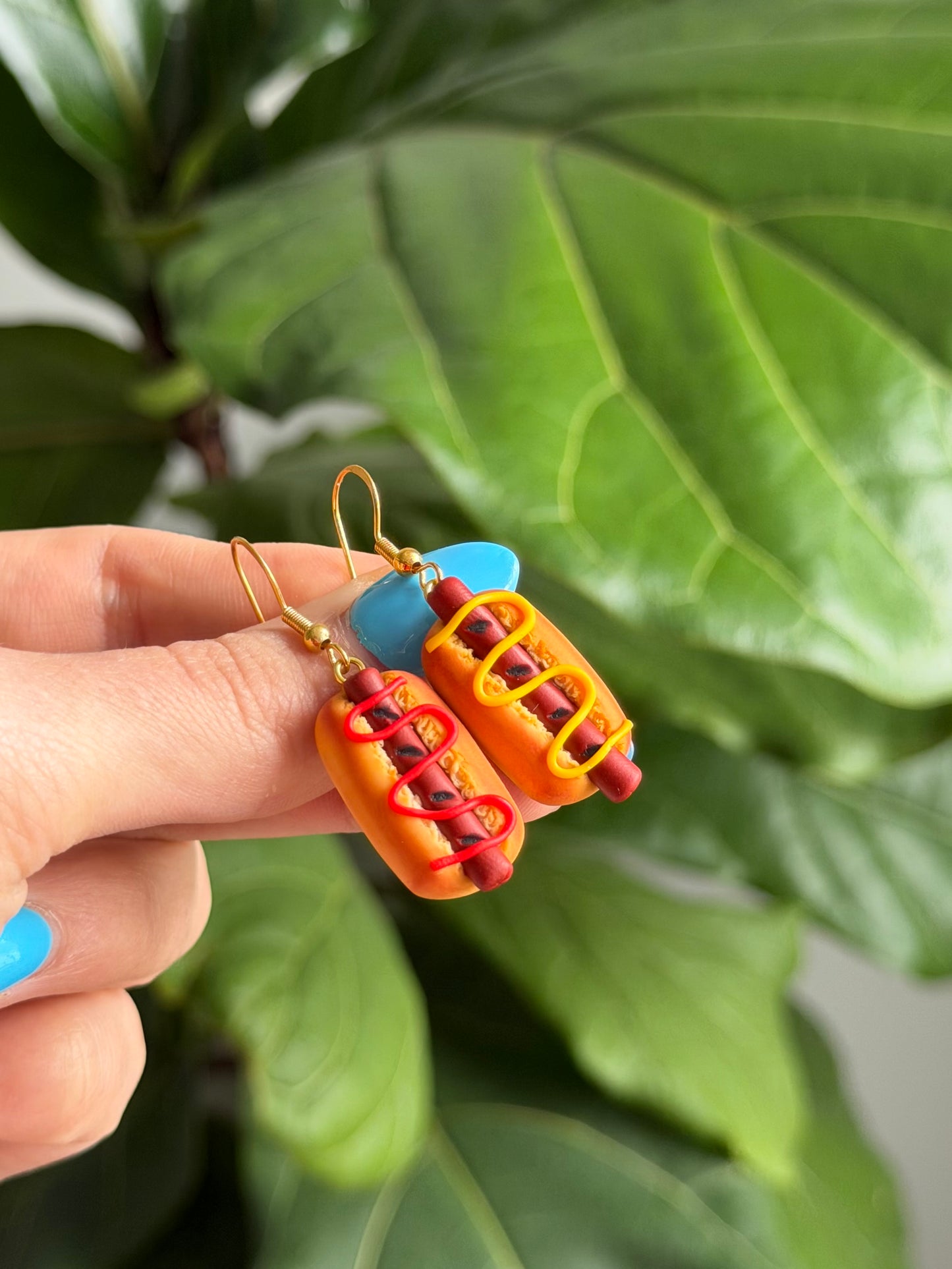 Hotdog earrings