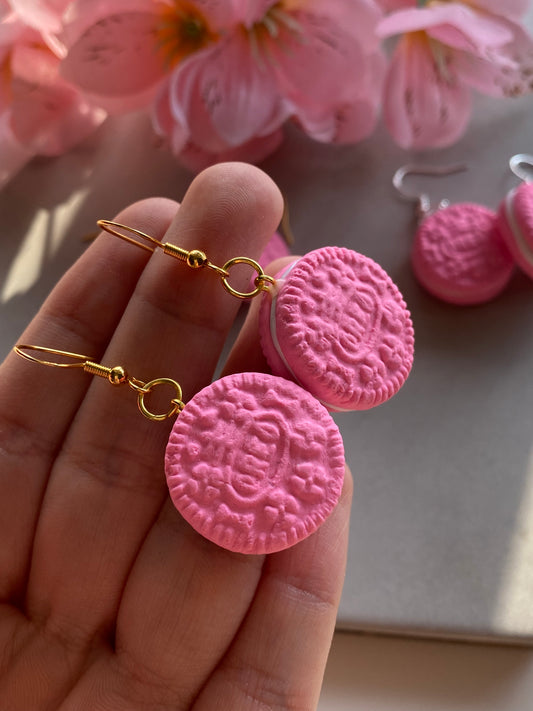Pink Oreo earrings