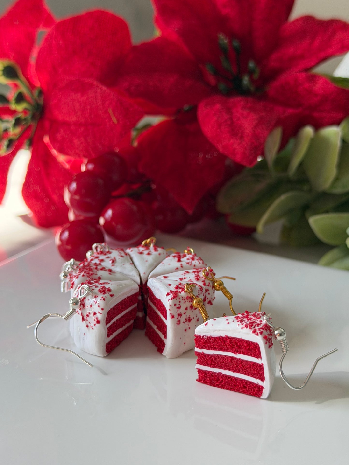 red velvet cake earrings