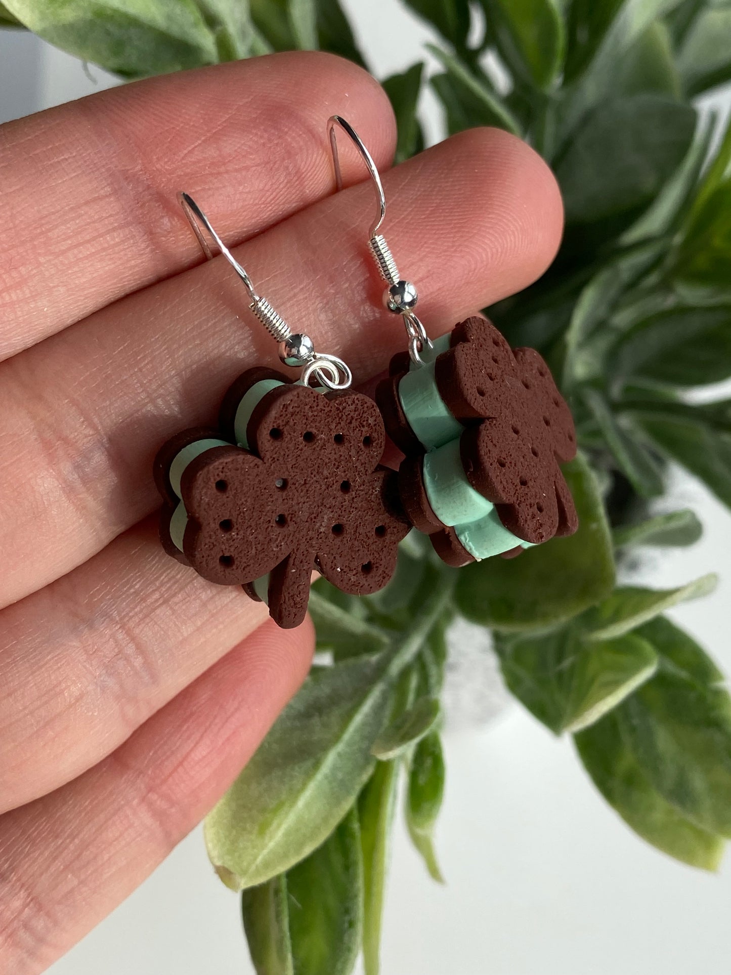 Shamrock mint ice cream sandwich
