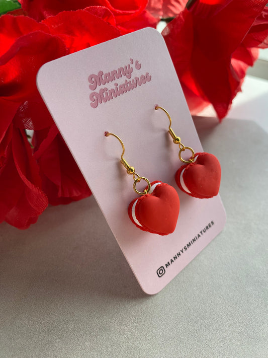 Heart macaron earrings