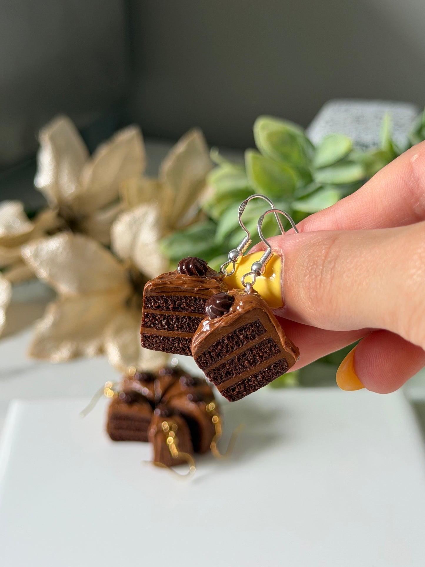 chocolate cake earrings