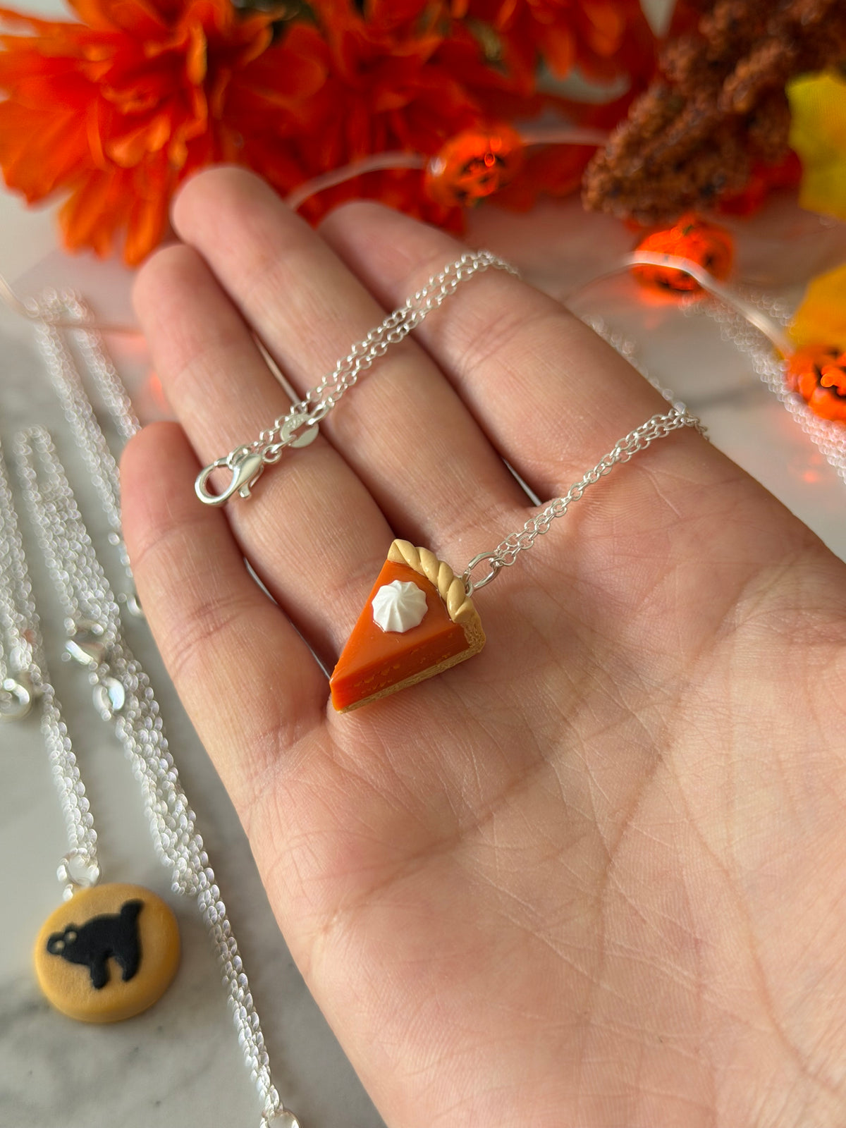 Pumpkin pie necklace