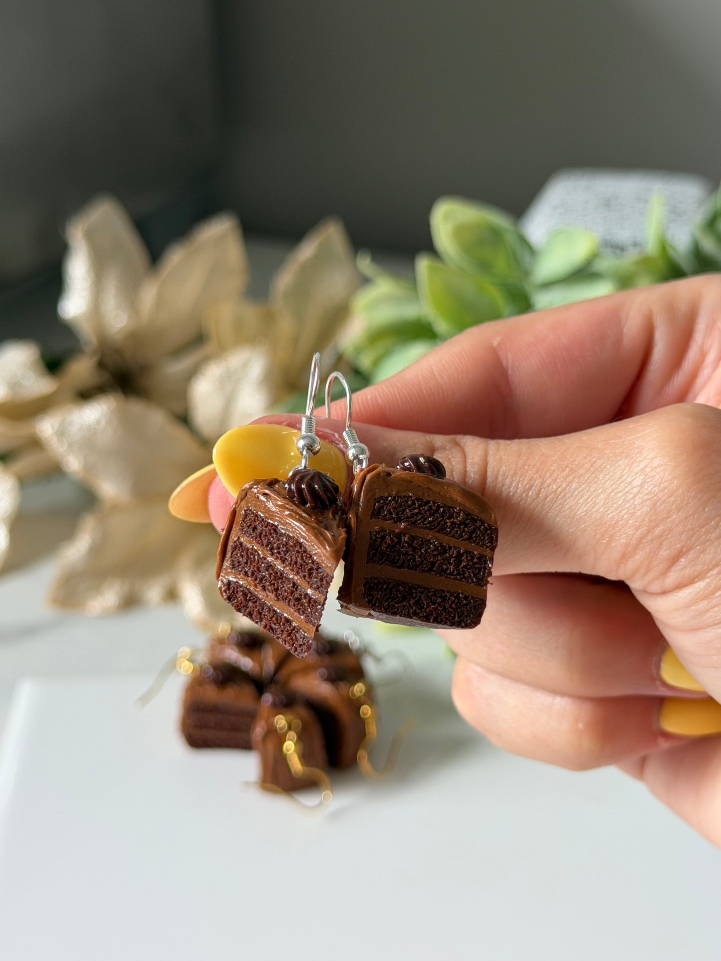 chocolate cake earrings