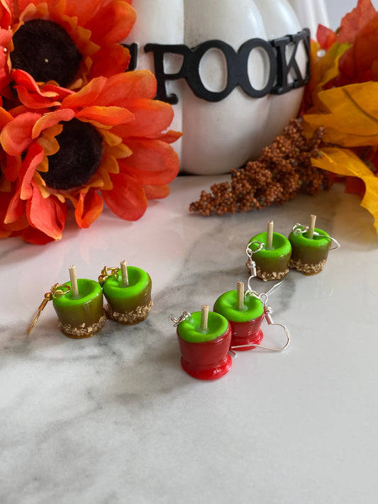 Candy apple earrings