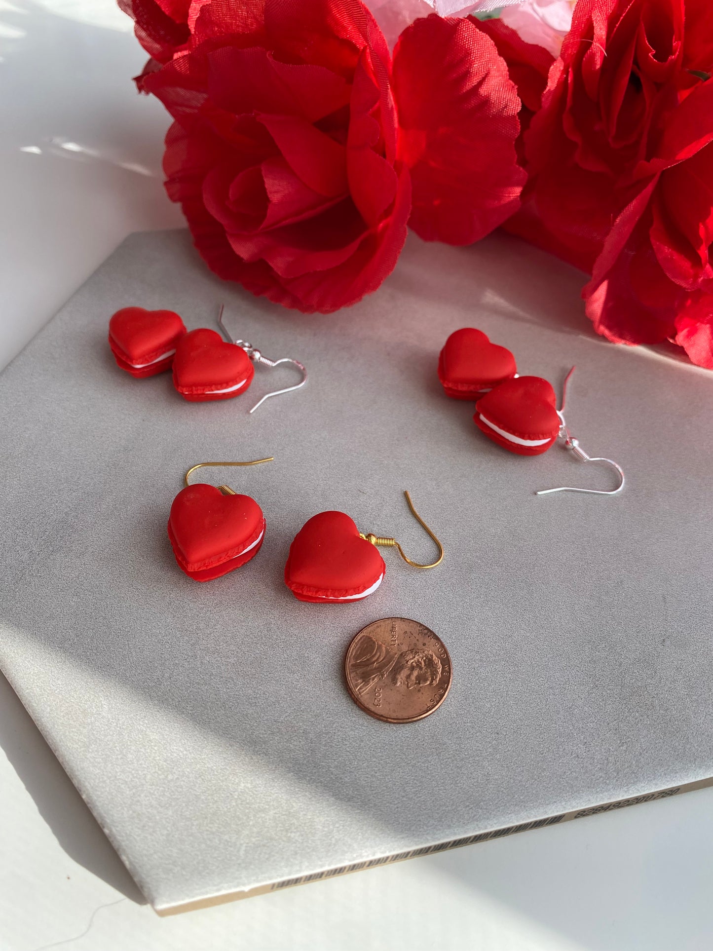 Heart macaron earrings