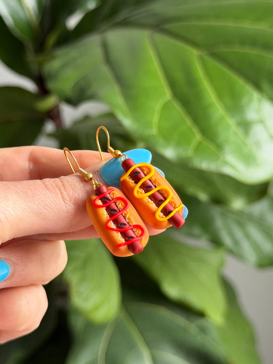 Hotdog earrings