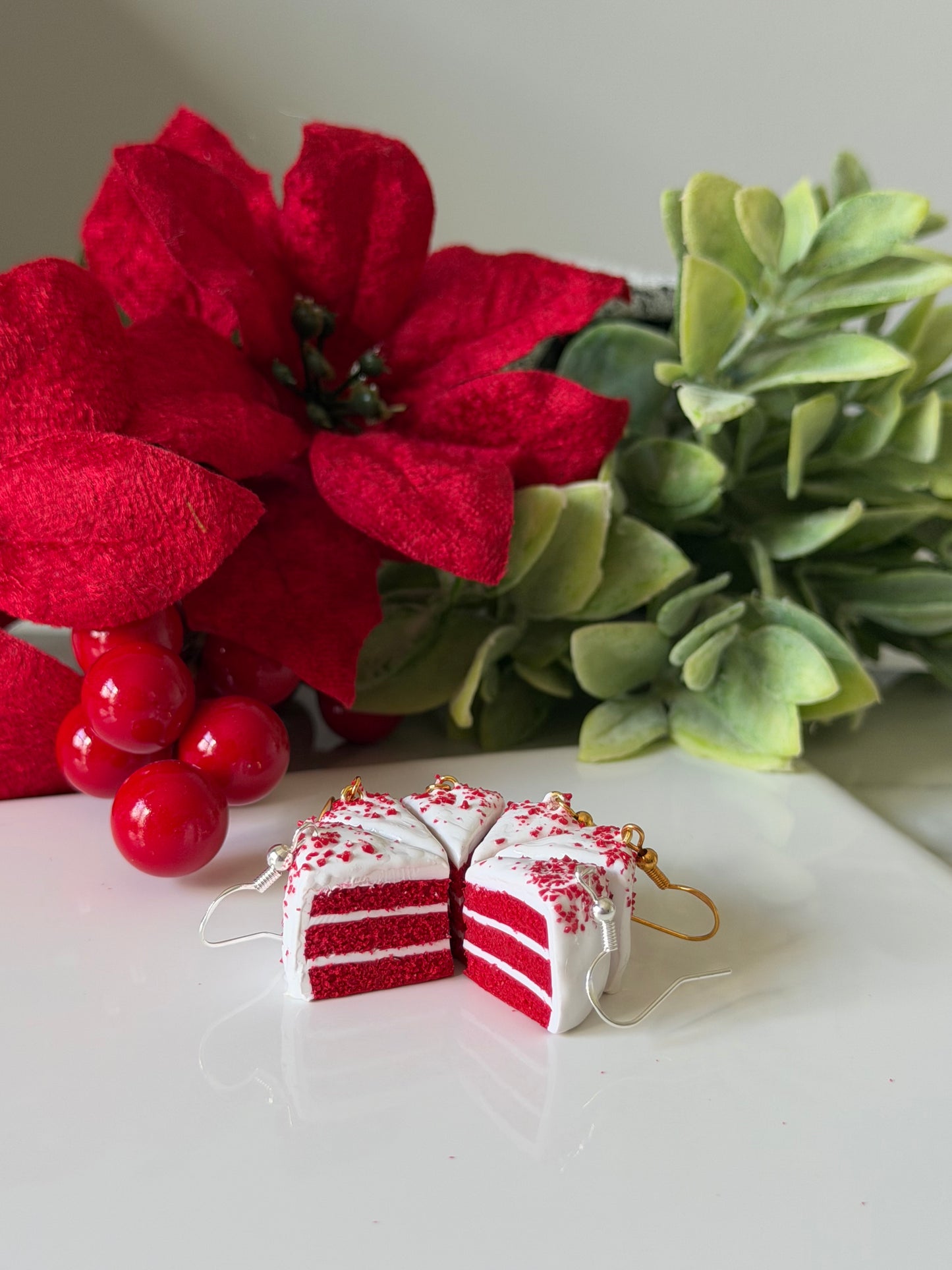 red velvet cake earrings