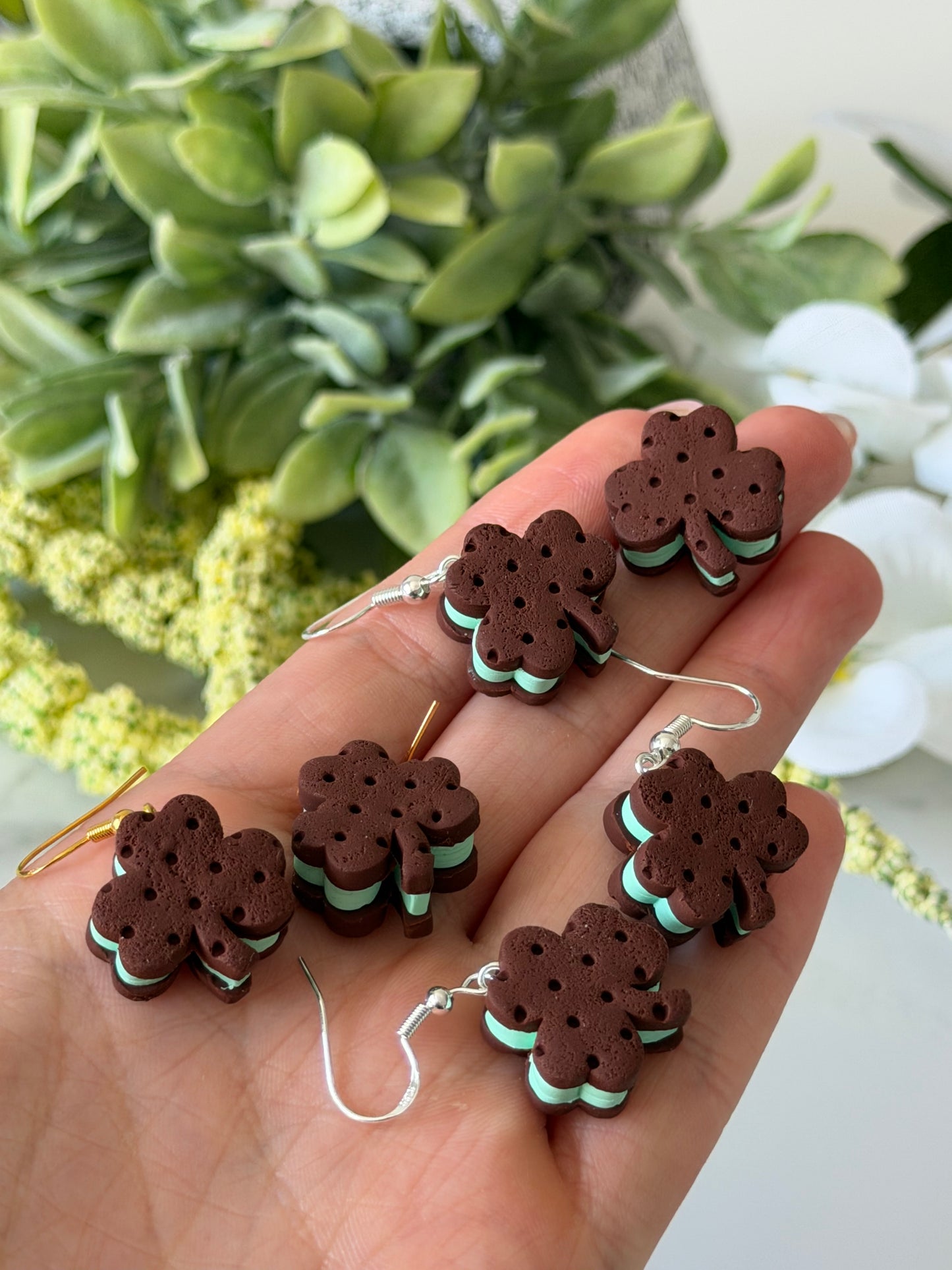 Shamrock mint ice cream sandwich