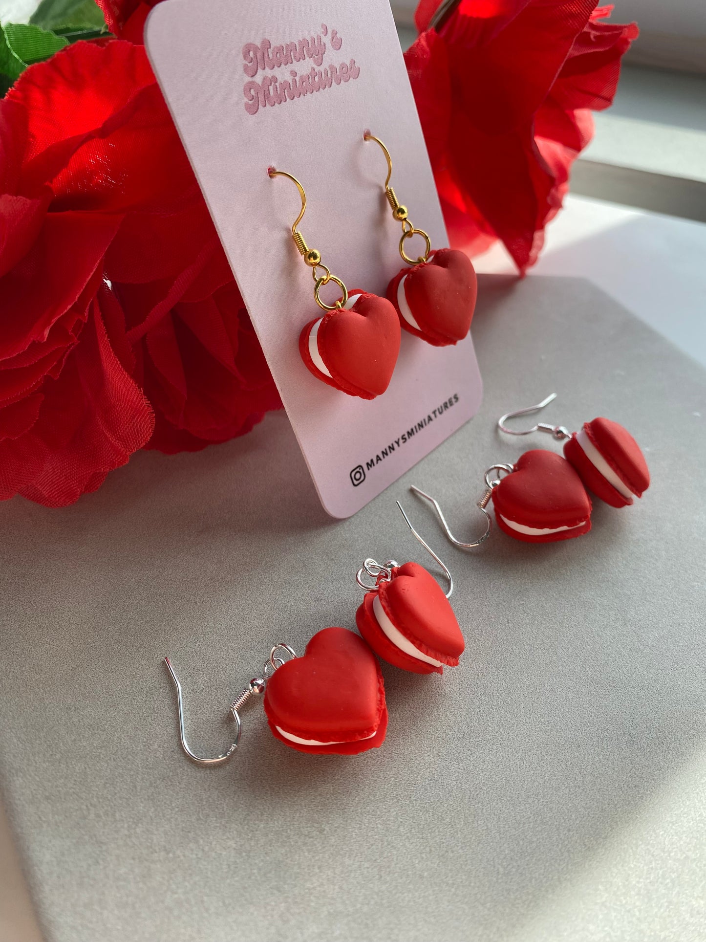 Heart macaron earrings