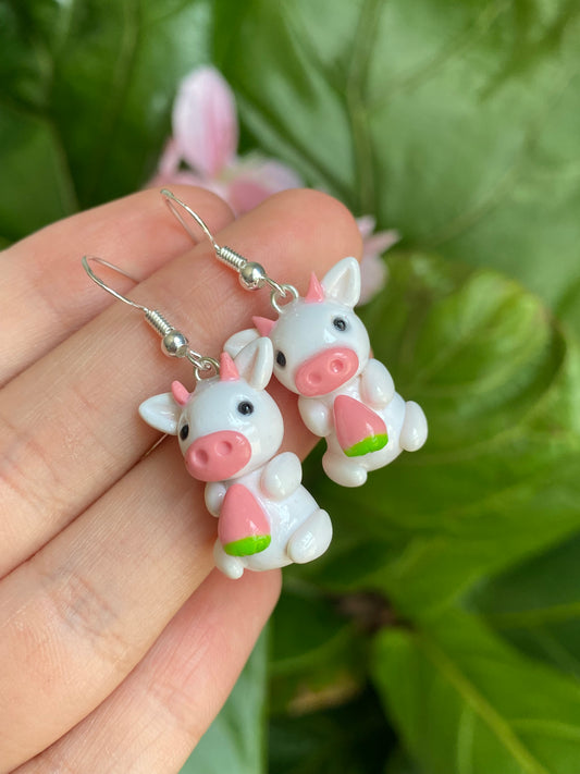 Strawberry Cow Earrings