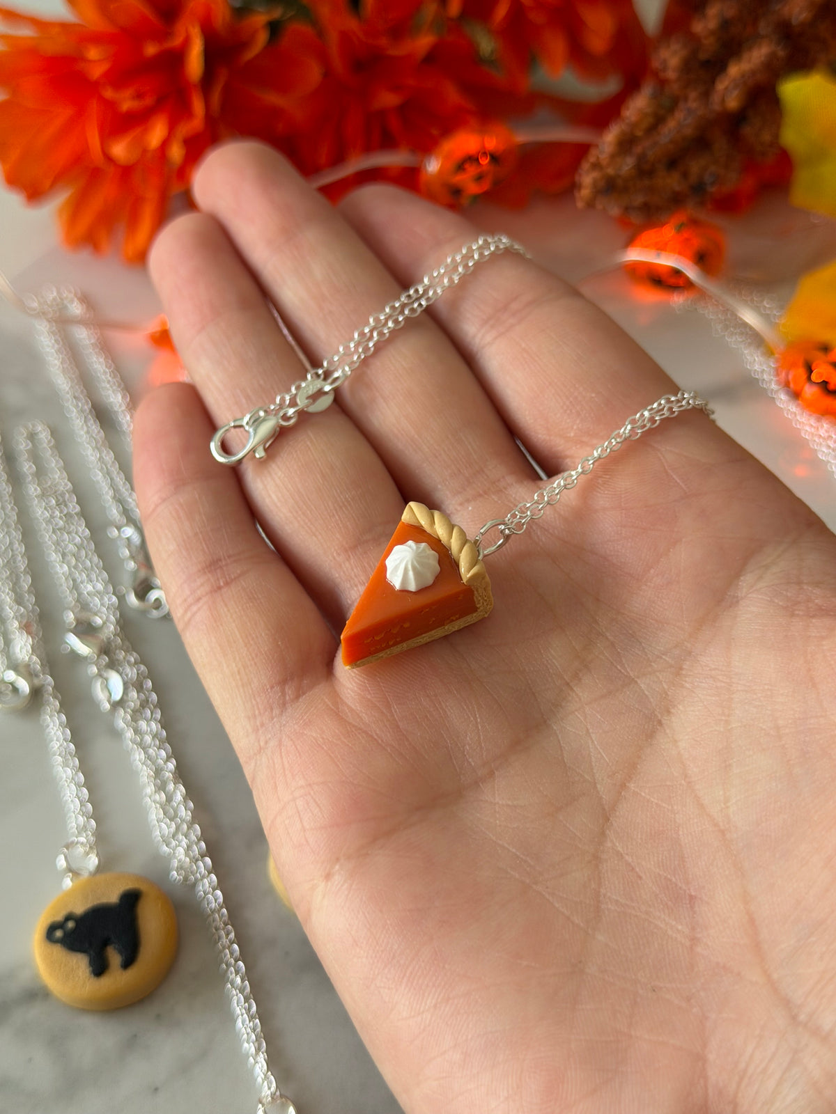 Pumpkin pie necklace