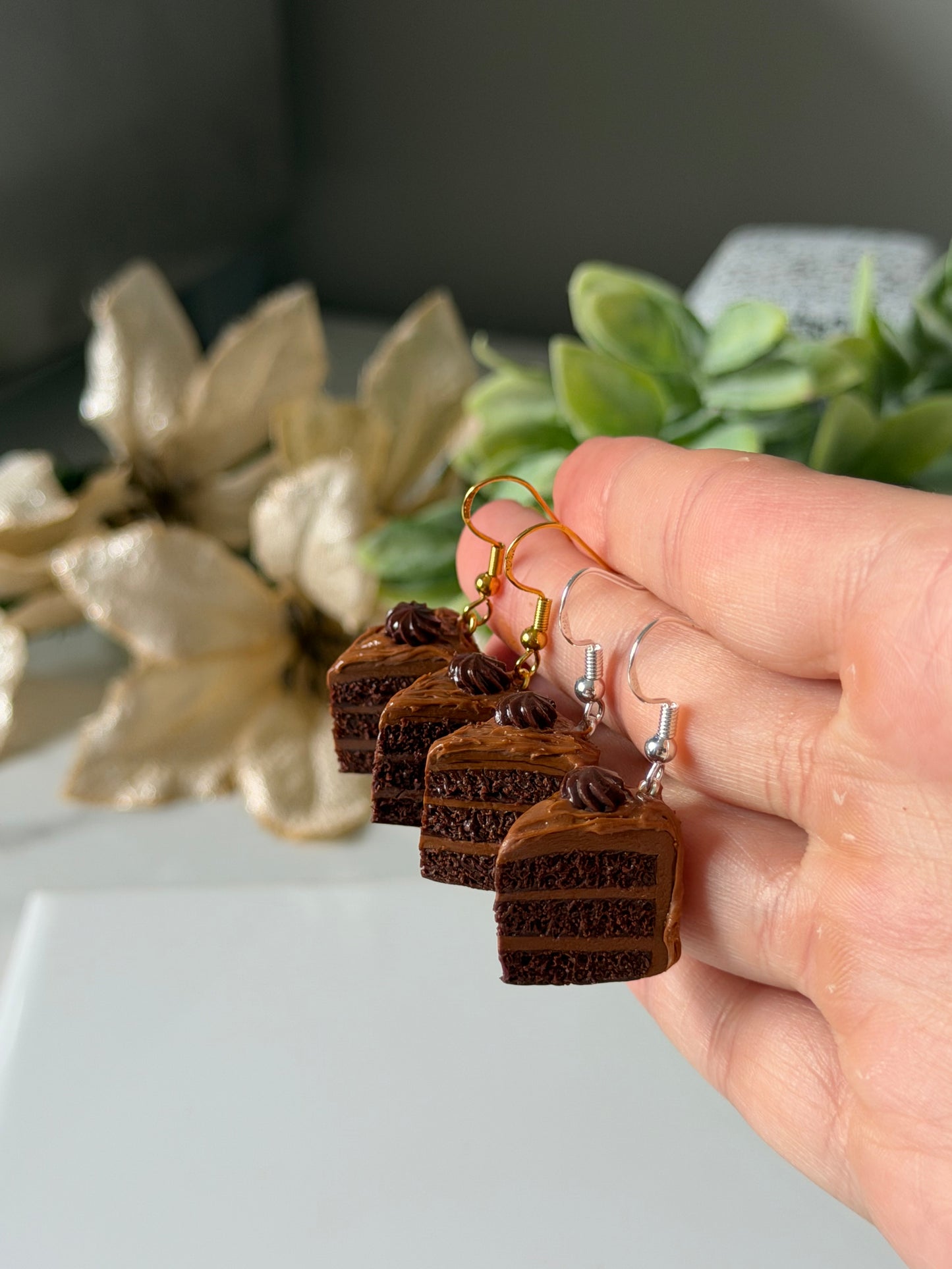 chocolate cake earrings