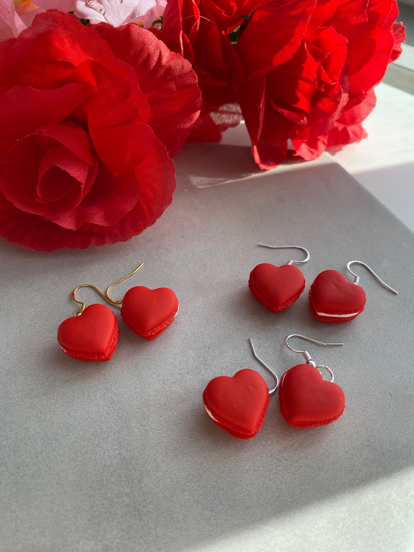 Heart macaron earrings