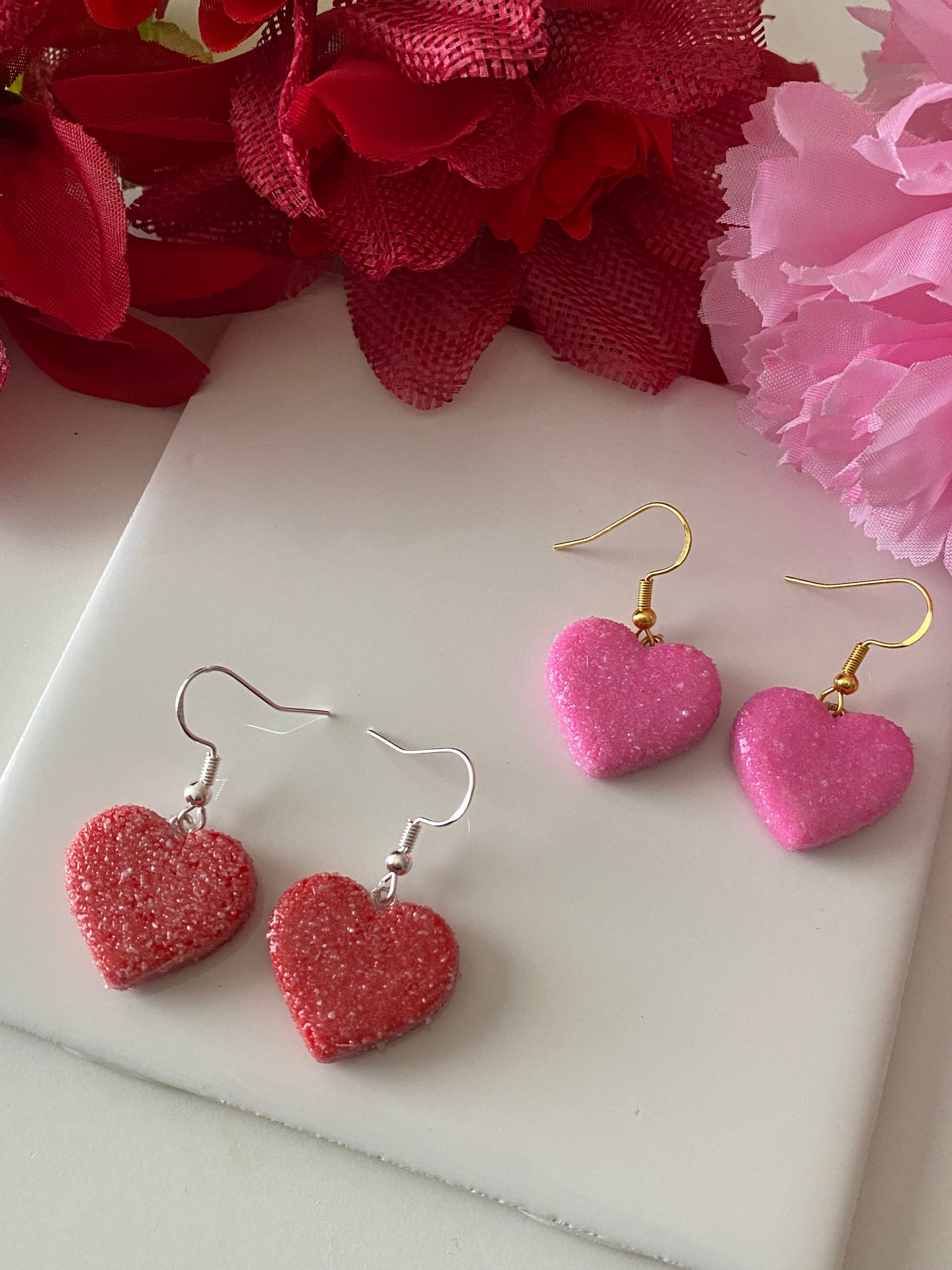 Heart sour gummy earrings