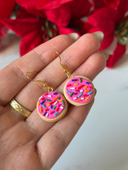 Pink frosted sugar cookies